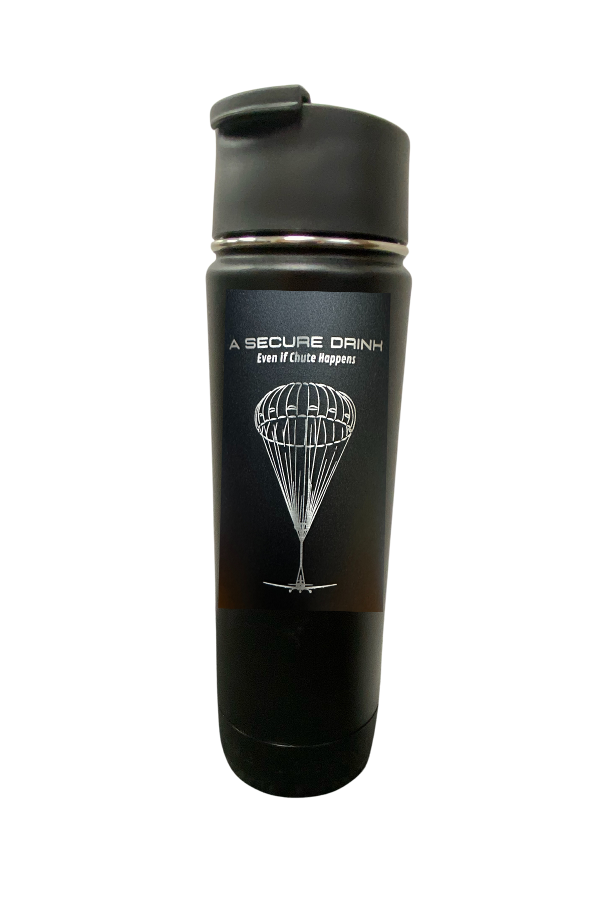 Black "Chute Happens" 20 oz Canteen Cup